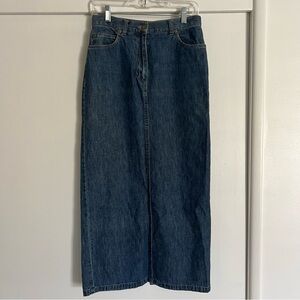 Y2K Vintage Jones New York Sport Denim Midi Skirt With Slit
